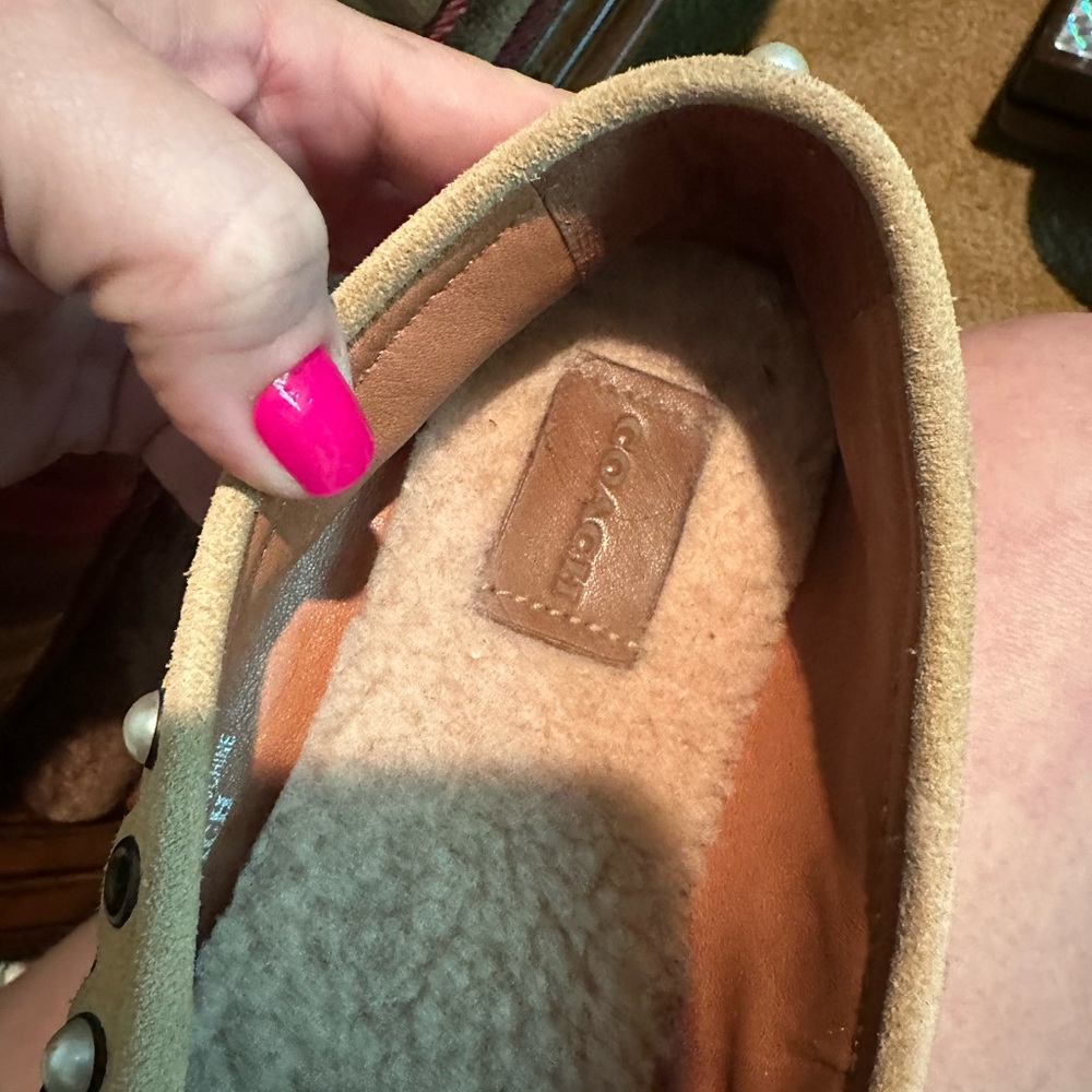 Coach Brown and Cream Moccasins with Classic Design - Picture 6 of 7